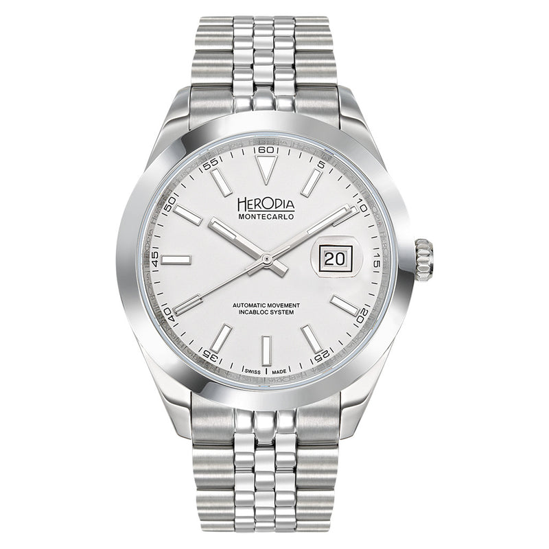 Herodia Monte Carlo Swiss Watch with Porcelain White Dial #HMONSDEWT.AC