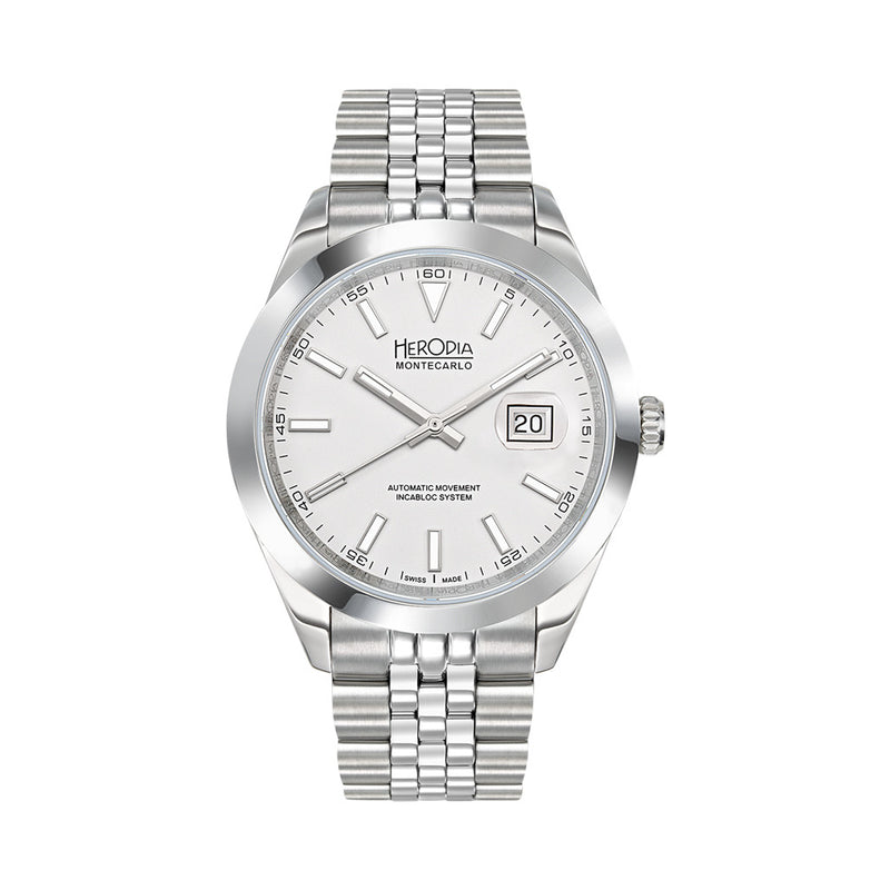 Herodia Monte Carlo Swiss Watch with Porcelain White Dial #HMONSDEWT.AC