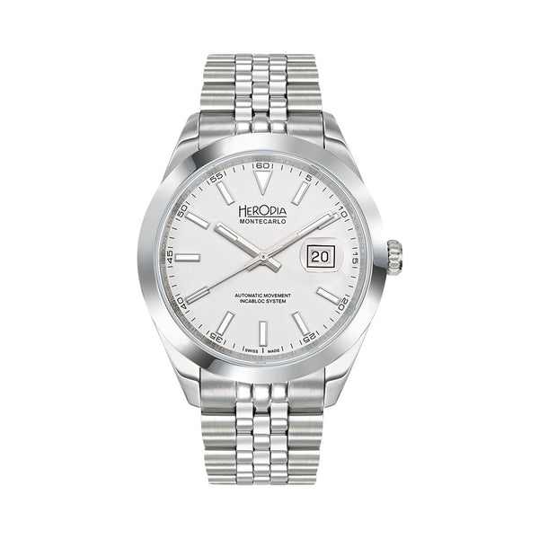 Herodia Monte Carlo Swiss Watch with Porcelain White Dial #HMONSDEWT.AC