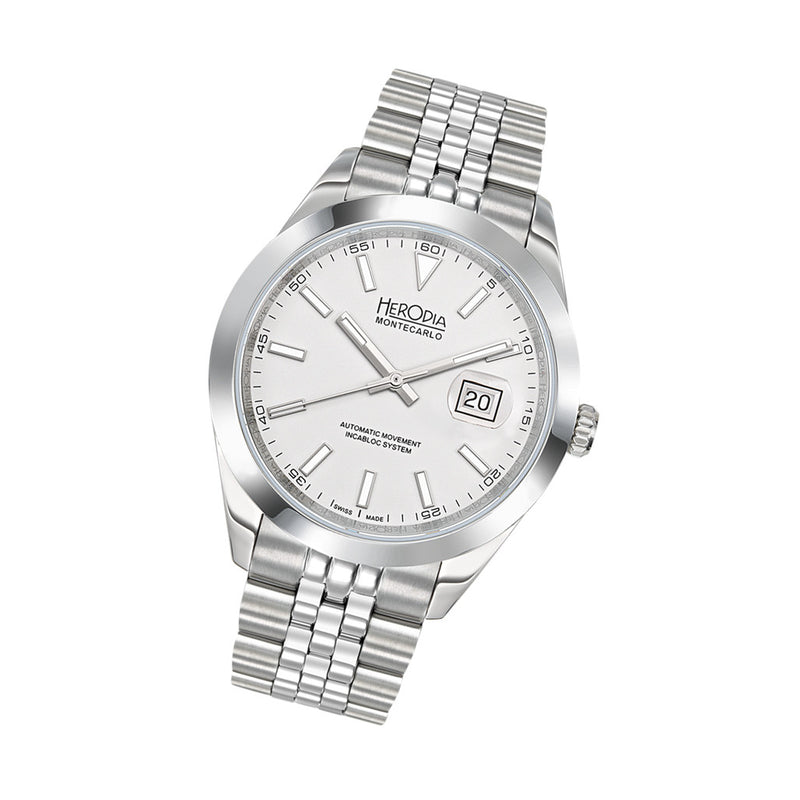 Herodia Monte Carlo Swiss Watch with Porcelain White Dial #HMONSDEWT.AC