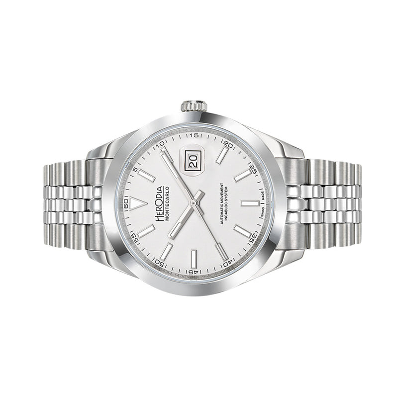 Herodia Monte Carlo Swiss Watch with Porcelain White Dial #HMONSDEWT.AC