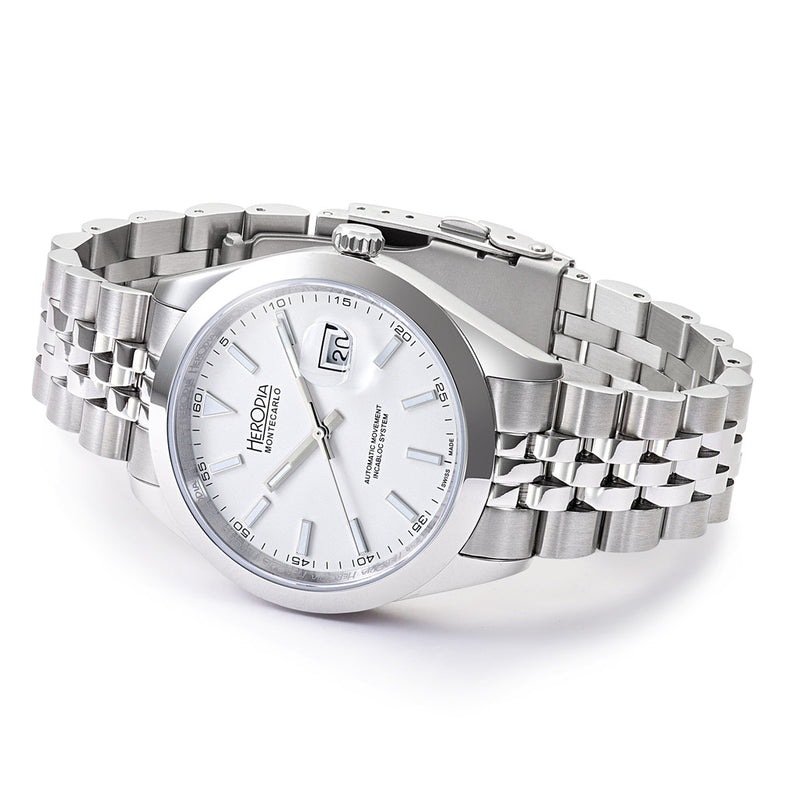 Herodia Monte Carlo Swiss Watch with Porcelain White Dial #HMONSDEWT.AC