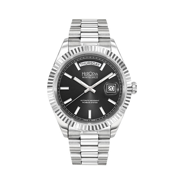 Herodia Monte Carlo Full Day Swiss Watch with Matte Black Dial #HMONSDYBK.AC