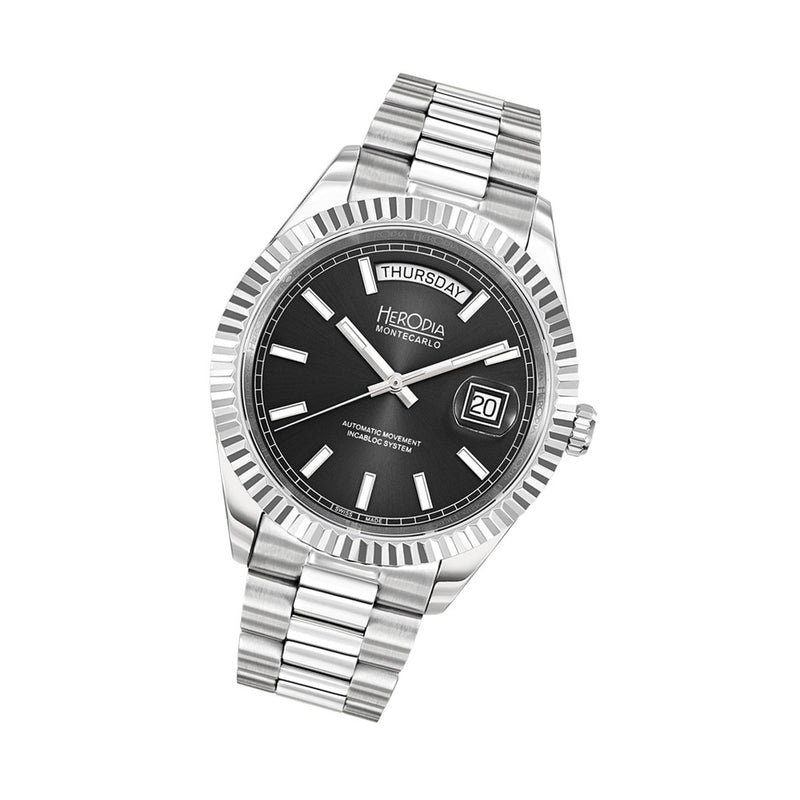 Herodia Monte Carlo Full Day Swiss Watch with Matte Black Dial #HMONSDYBK.AC