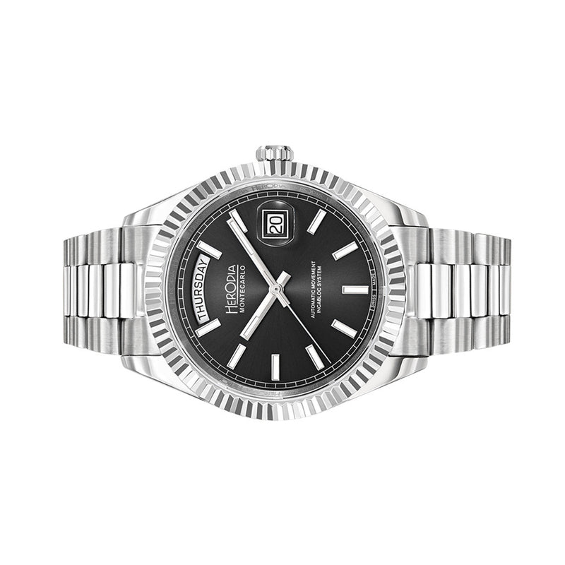 Herodia Monte Carlo Full Day Swiss Watch with Matte Black Dial #HMONSDYBK.AC