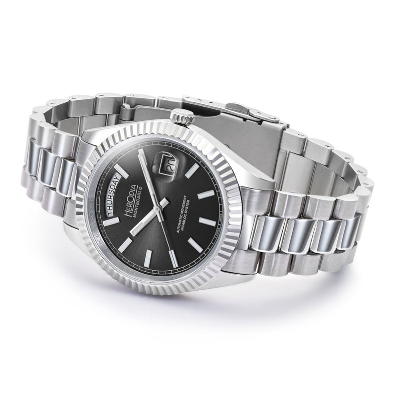 Herodia Monte Carlo Full Day Swiss Watch with Matte Black Dial #HMONSDYBK.AC