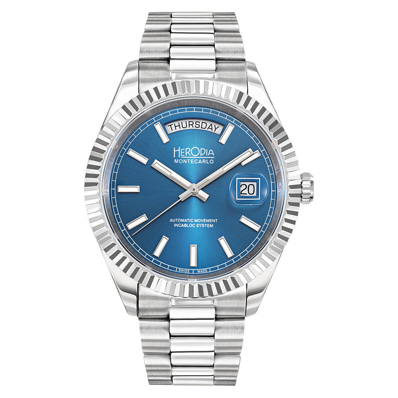 Herodia Monte Carlo Full Day Swiss Watch with Radiant Blue Dial #HMONSDYBL.AC