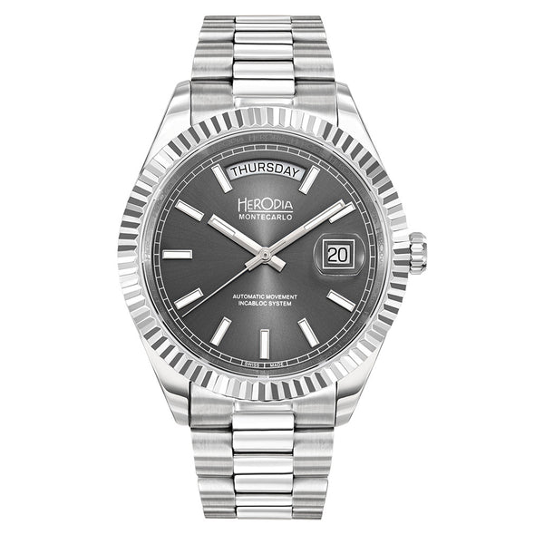 Herodia Monte Carlo Full Day Swiss Watch with Sunburst Anthracite Dial #HMONSDYG.AC