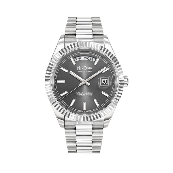 Herodia Monte Carlo Full Day Swiss Watch with Sunburst Anthracite Dial #HMONSDYG.AC