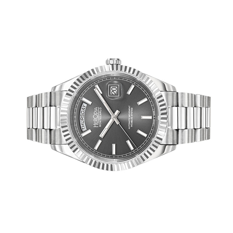 Herodia Monte Carlo Full Day Swiss Watch with Sunburst Anthracite Dial #HMONSDYG.AC