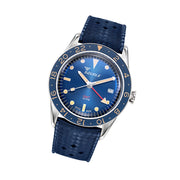 Squale 300 Meter Swiss Automatic GMT-Dive Watch with Blue Dial and Rubber Strap #SUB-39GMTBL.HTB tilt