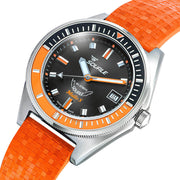 Squale Matic S Black Dial Watch with Mosaic Rubber Strap #MATICBKOBK.MROR