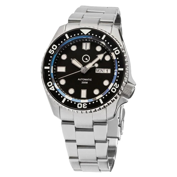 Islander Automatic Dive Watch with Solid-Link Bracelet, AR Sapphire Crystal, Luminous Ceramic Bezel Insert #ISL-02