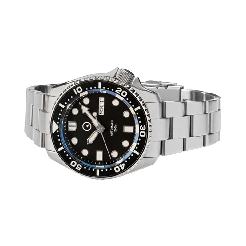 Islander Automatic Dive Watch with Solid-Link Bracelet, AR Sapphire Crystal, Luminous Ceramic Bezel Insert #ISL-02