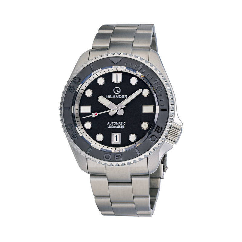Islander Automatic Dive Watch with Black Dial and Embossed Ceramic Bezel #ISL-04