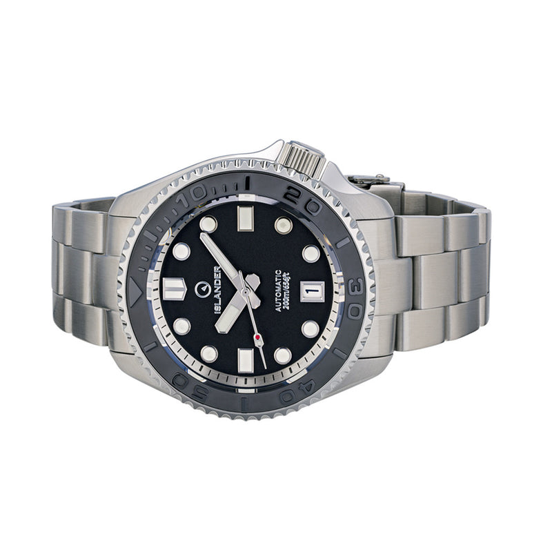 Islander Automatic Dive Watch with Black Dial and Embossed Ceramic Bezel #ISL-04