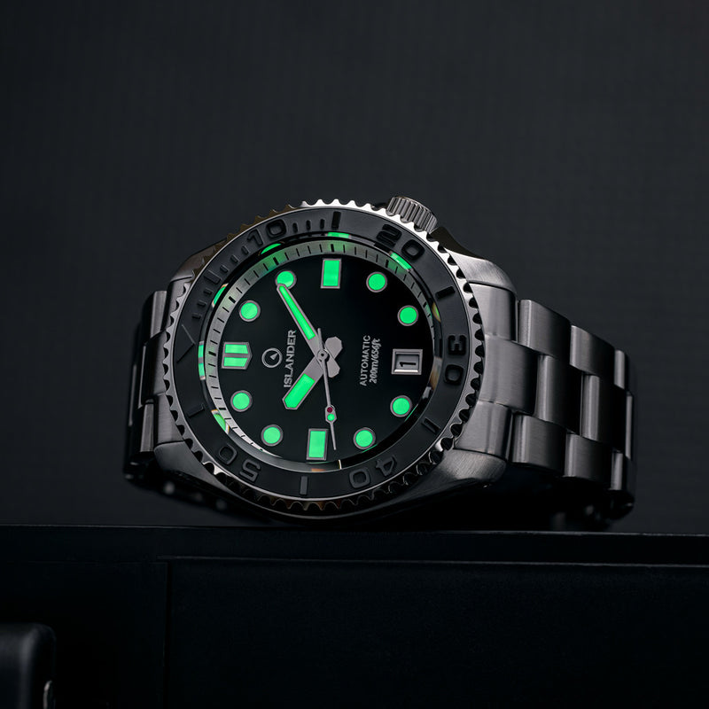 Islander Automatic Dive Watch with Black Dial and Embossed Ceramic Bezel #ISL-04