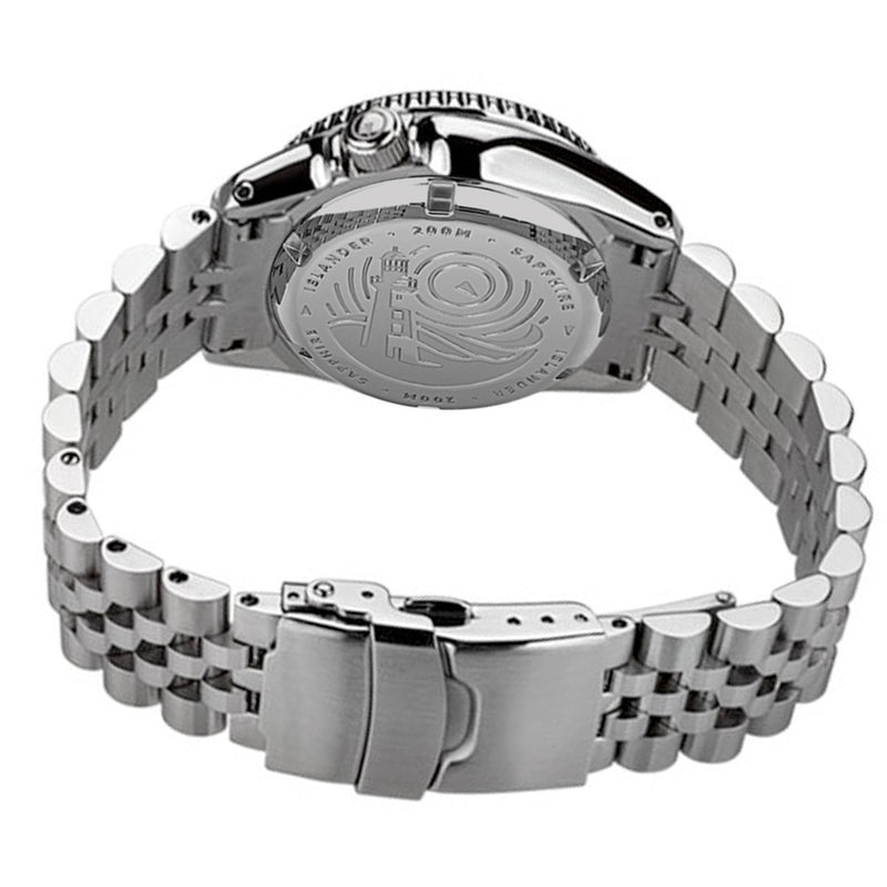 Islander 38mm Automatic Pink Dive Watch with Solid-Link Bracelet, AR Double Dome Sapphire Crystal, and Luminous Sapphire Bezel Insert #ISL-52