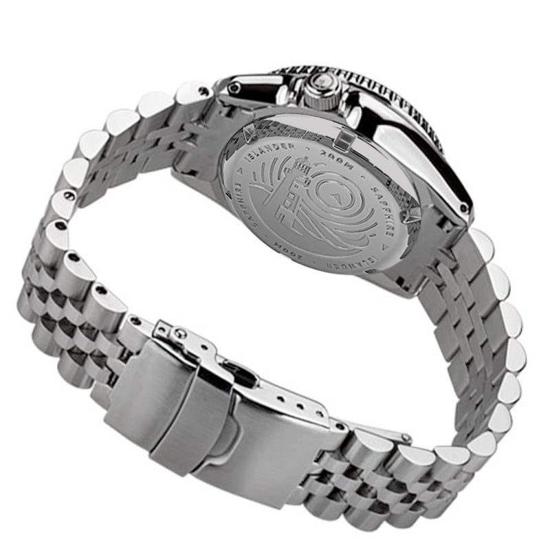 Islander 38mm Automatic Dive Watch with Solid-Link Bracelet, AR Sapphire Crystal, and Luminous Ceramic Bezel Insert #ISL-05