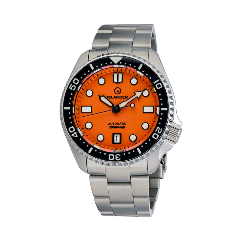 Islander Automatic Dive Watch with Orange Dial and Luminous Ceramic Bezel Insert #ISL-07