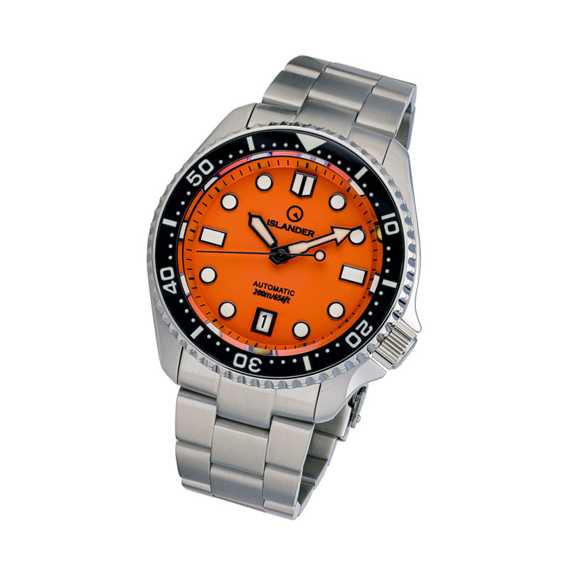 Islander Automatic Dive Watch with Orange Dial and Luminous Ceramic Bezel Insert #ISL-07