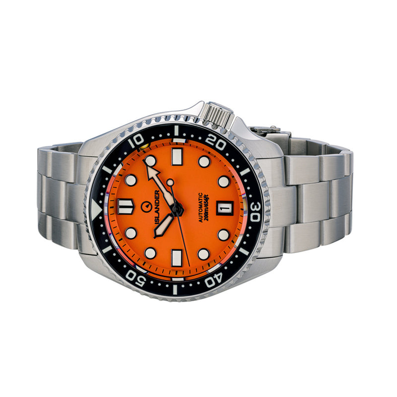 Islander Automatic Dive Watch with Orange Dial and Luminous Ceramic Bezel Insert #ISL-07