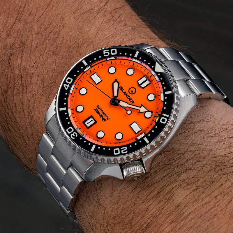 Islander Automatic Dive Watch with Orange Dial and Luminous Ceramic Bezel Insert #ISL-07