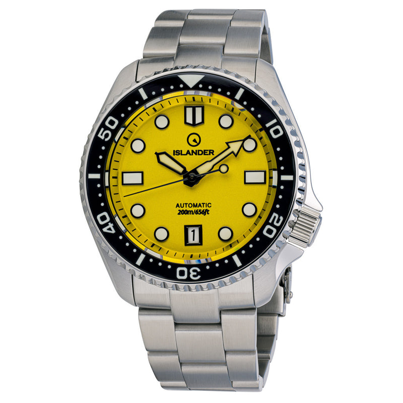 Islander Automatic Dive Watch with Yellow Dial and Luminous Ceramic Bezel Insert #ISL-08