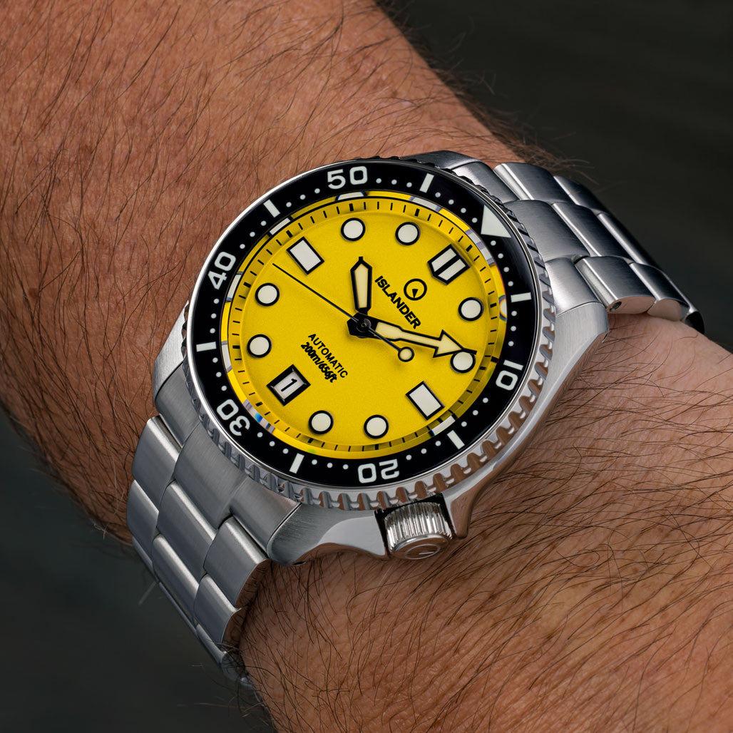 Islander Automatic Dive Watch with Orange Dial and Luminous