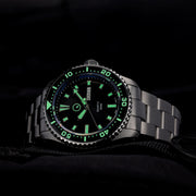 Islander USA Assembled Quartz Dive Watch with Black Dial #ISL-100- Lume