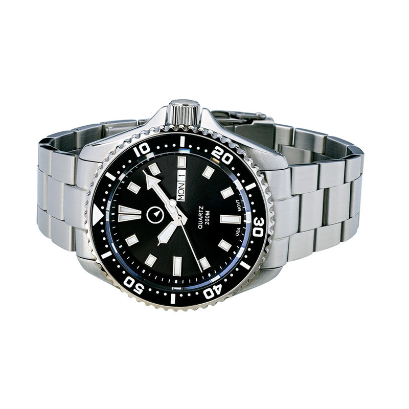 Islander USA Assembled Quartz Dive Watch with Black Dial #ISL-100- Side