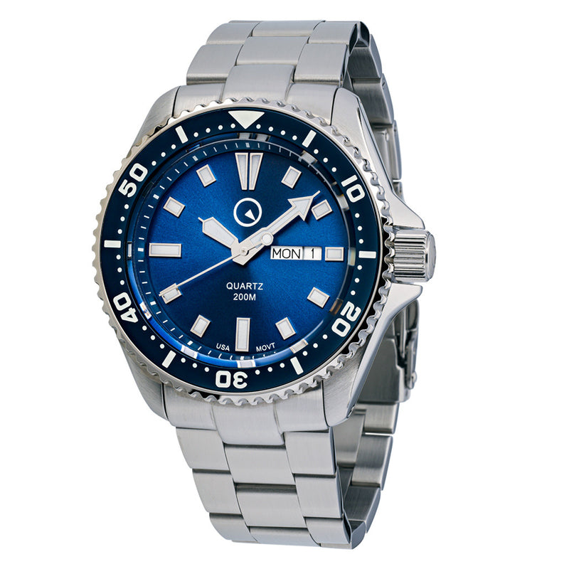 Islander USA Assembled Quartz Dive Watch with Blue Dial #ISL-101 Zoom