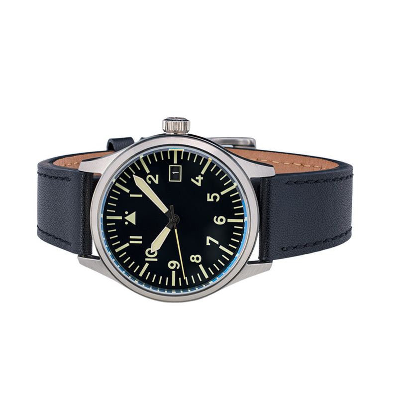 Islander 39mm Automatic Pilot watch with Black Dial and Sapphire Crystal #ISL-102 side