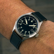 Islander 39mm Automatic Pilot watch with Black Dial and Sapphire Crystal #ISL-102 wrist