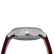 Islander 39mm Automatic Pilot watch with Maroon Dial and Sapphire Crystal #ISL-103 crown