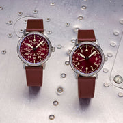 Islander 39mm Automatic Pilot watch with Maroon Dial and Sapphire Crystal #ISL-103 lifestyle
