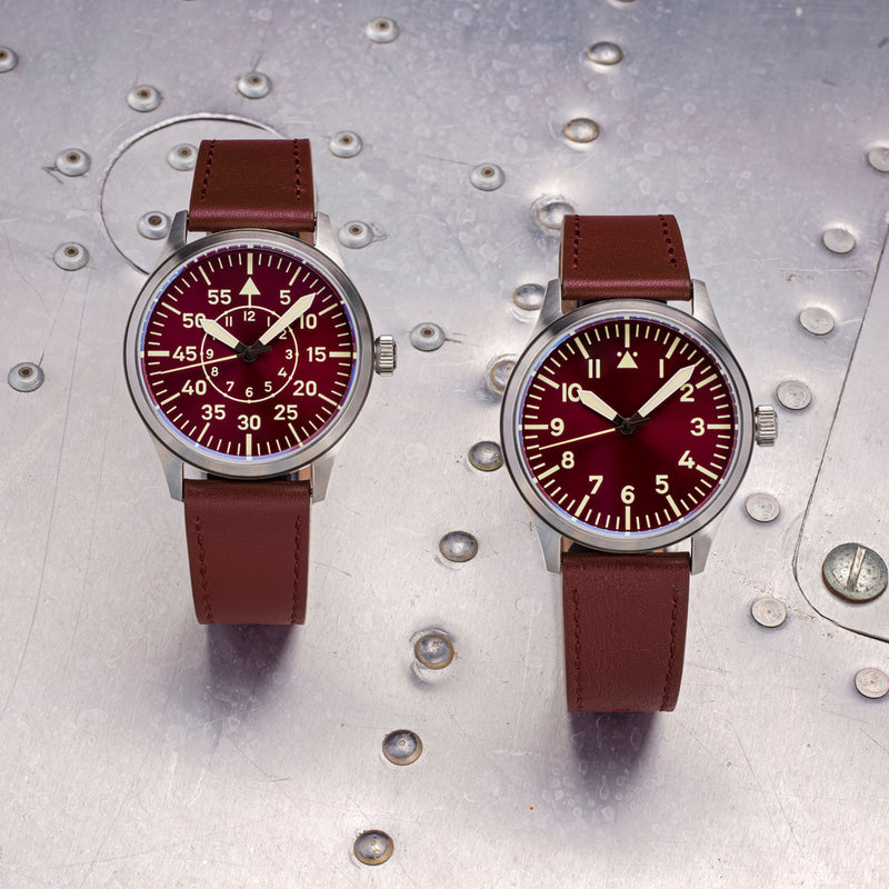 Islander 39mm Automatic Pilot watch with Maroon Dial and Sapphire Crystal #ISL-103 lifestyle