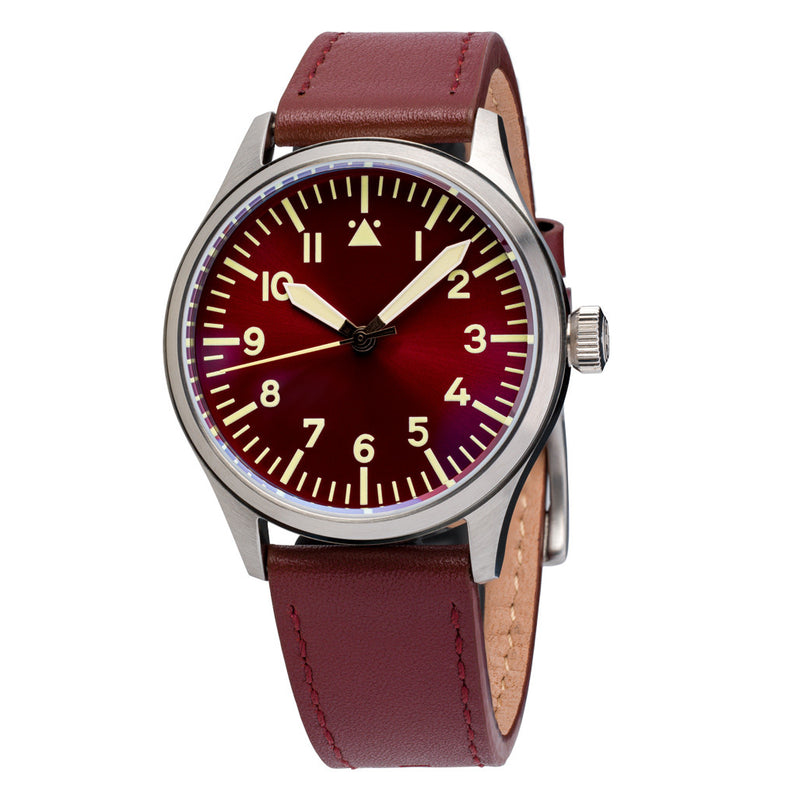 Islander 39mm Automatic Pilot watch with Maroon Dial and Sapphire Crystal #ISL-103 zoom
