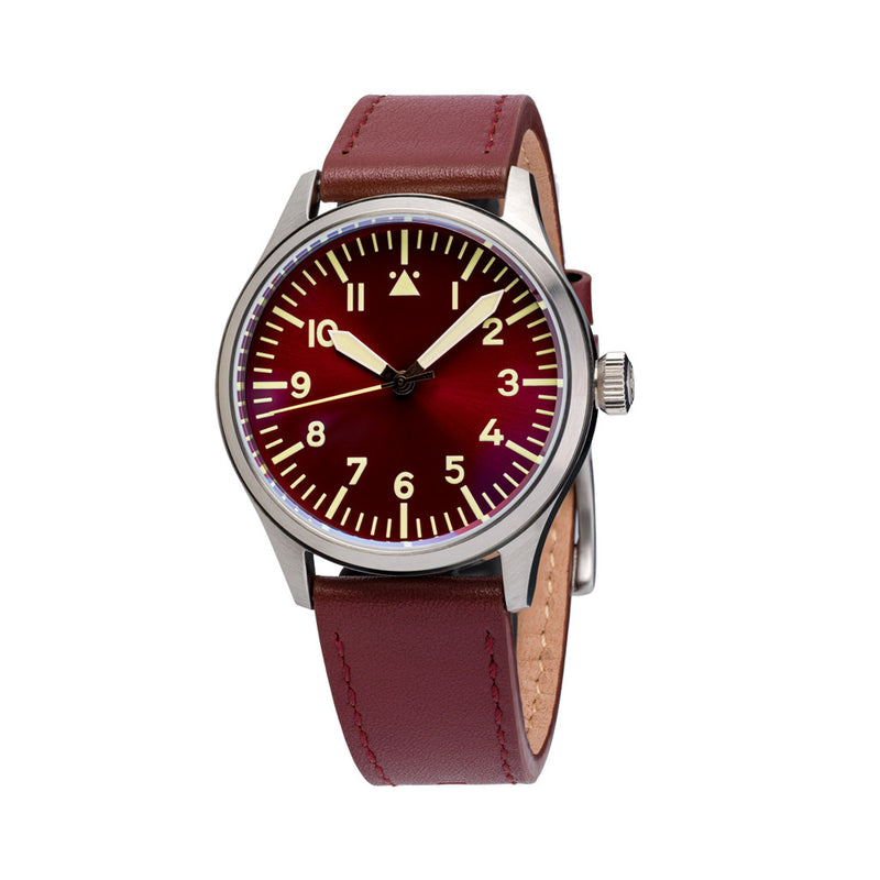 Islander 39mm Automatic Pilot watch with Maroon Dial and Sapphire Crystal #ISL-103