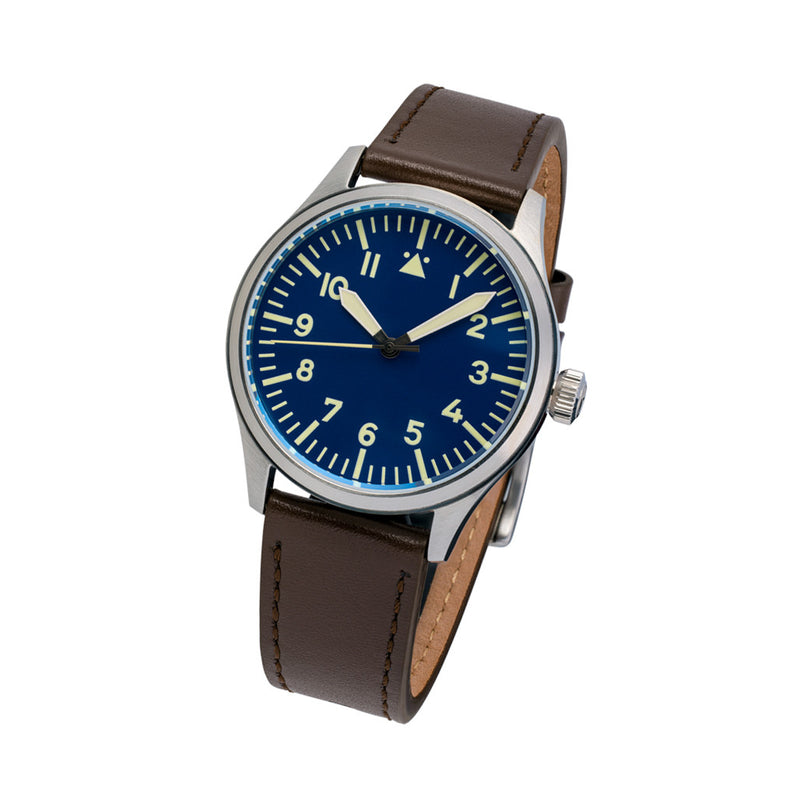 Islander 39mm Automatic Pilot watch with Blue Dial and Sapphire Crystal #ISL-104 tilt