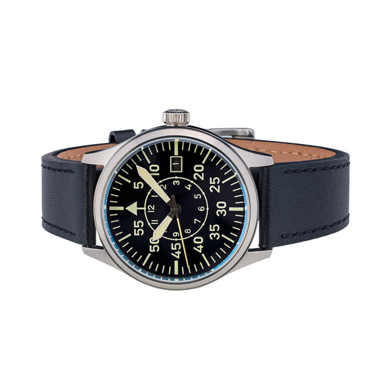 Islander 39mm Automatic Pilot watch with Black Dial and Sapphire Crystal #ISL-108 side