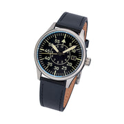Islander 39mm Automatic Pilot watch with Black Dial and Sapphire Crystal #ISL-108 tilt