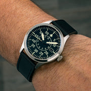 Islander 39mm Automatic Pilot watch with Black Dial and Sapphire Crystal #ISL-108 wrist