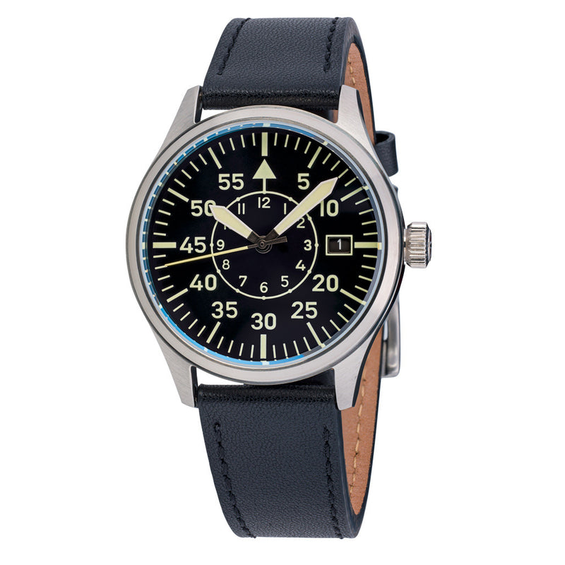 Islander 39mm Automatic Pilot watch with Black Dial and Sapphire Crystal #ISL-108 zoom