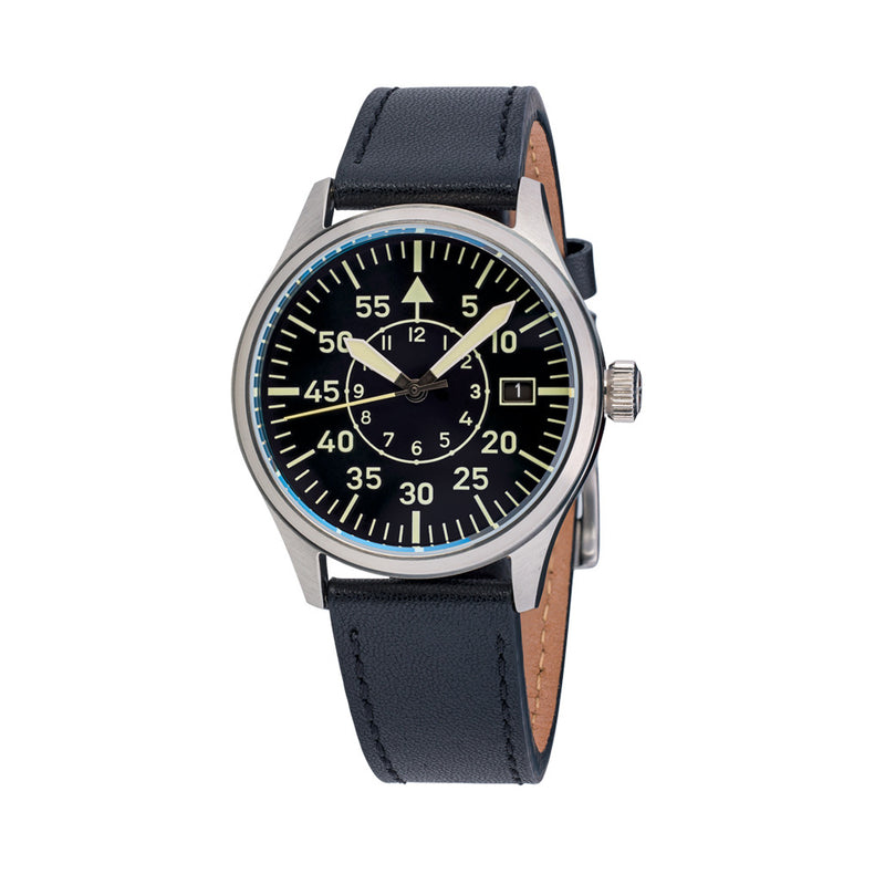 Islander 39mm Automatic Pilot watch with Black Dial and Sapphire Crystal #ISL-108