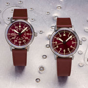 Islander 39mm Automatic Pilot watch with Maroon Dial and Sapphire Crystal #ISL-109 lifestyle