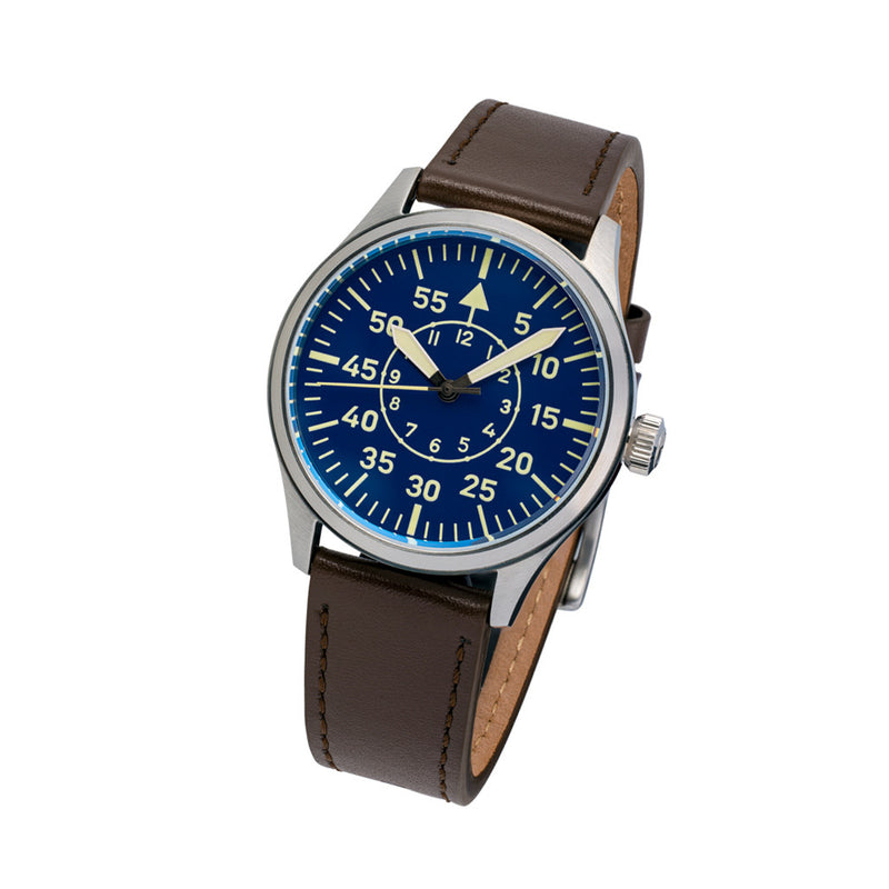 Islander 39mm Automatic Pilot watch with Blue Dial and Sapphire Crystal #ISL-110 tilt