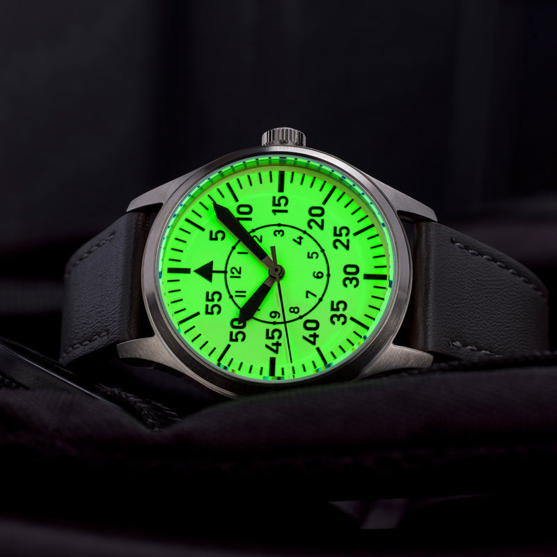 Islander 39mm Automatic Pilot watch with Full Lume Dial and Sapphire Crystal #ISL-112 Lume