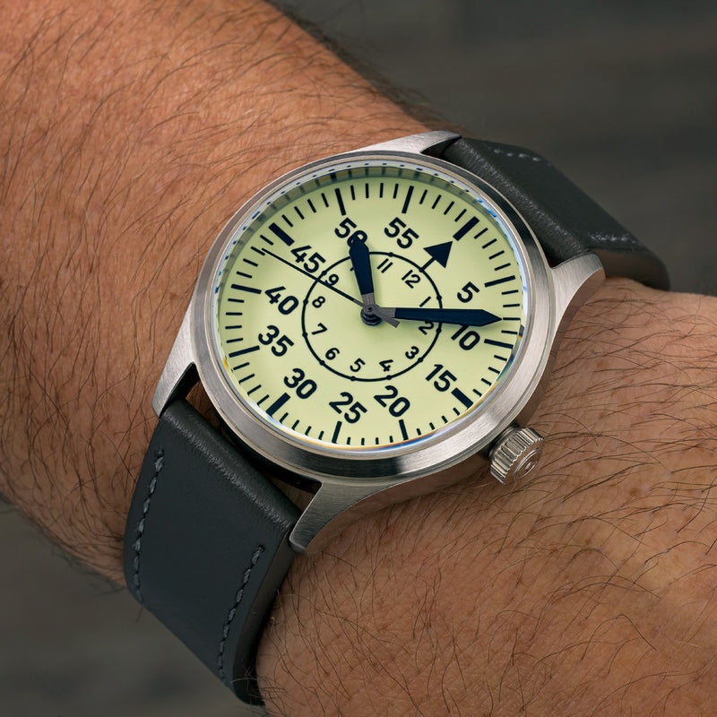 Islander 39mm Automatic Pilot watch with Full Lume Dial and Sapphire Crystal #ISL-112 wrist