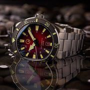 Islander Southold 42mm Automatic Dive Watch with Red Ombre Dial #ISL-116 lifestyle